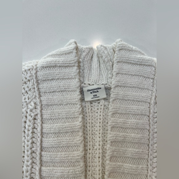 NWOT never worn abercrombie open front cardigan beige XXS open weave detail - Picture 5 of 8